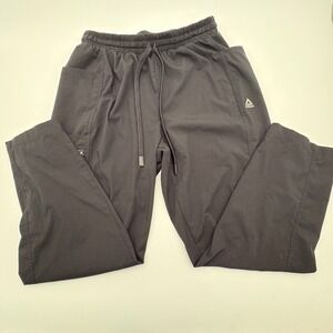 Reebok Mens Black Athletic Scrub Pants Size Large Cargo Zipper Pocket 4002 F25